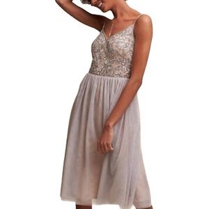 NWT Adrianna Papell BHLDN Bellina Gray Embellished